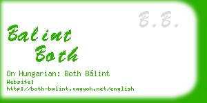 balint both business card