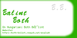 balint both business card